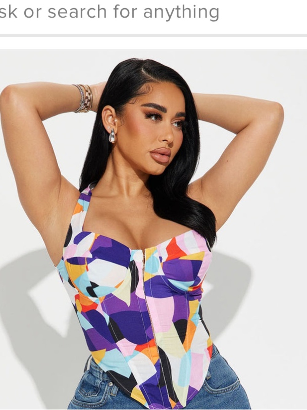 Fashion Nova Colorblock Corset Top